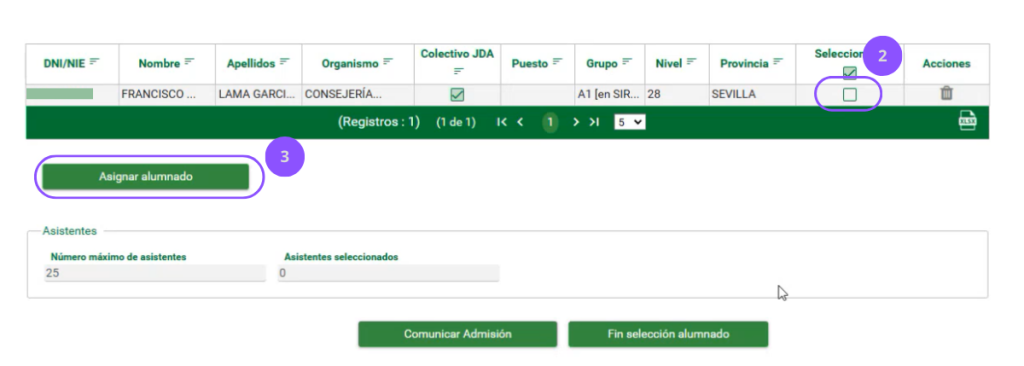 eliminar alumno