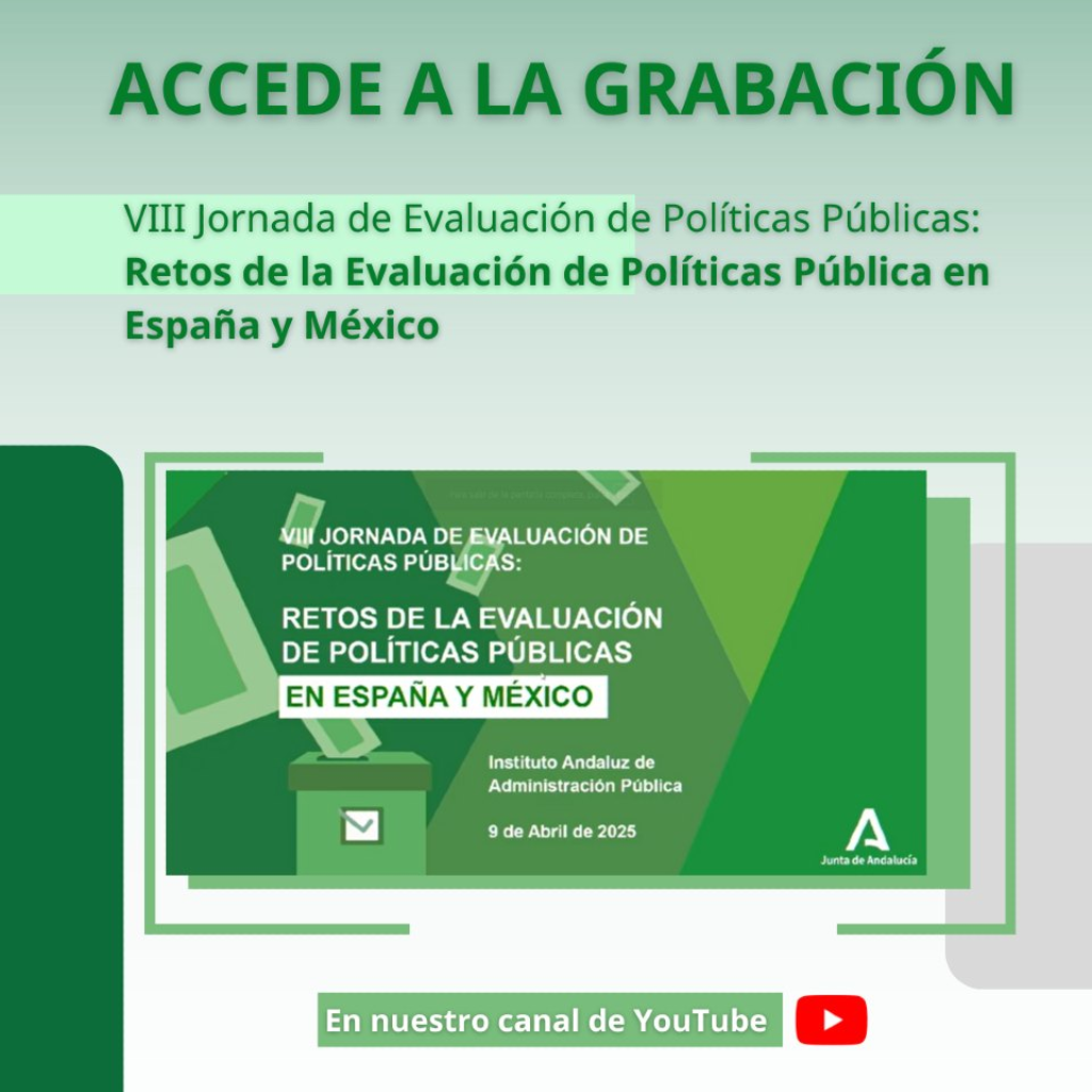 Disponible la grabación de la VIII Jornada de Evaluación de Políticas Públicas