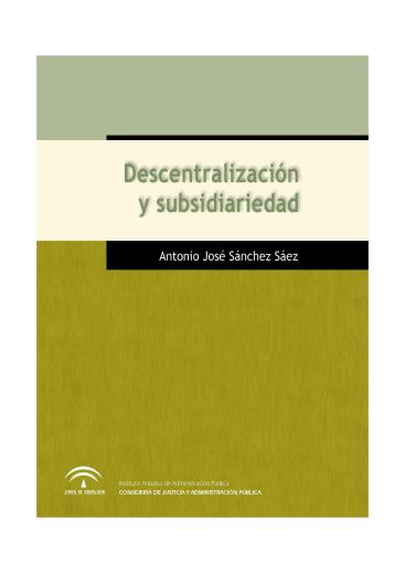 DESCENTRALIZACIÓN Y SUBSIDIARIEDAD